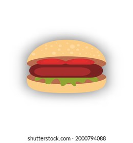 delicious hamburger vector illustration. vector icon