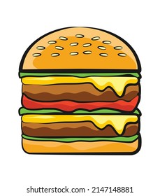 Delicious Hamburguer Design - Vector Illustration