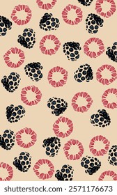 Delicious healthy food Blackberry redberry raspberry fruit on fresh white milk background pattern