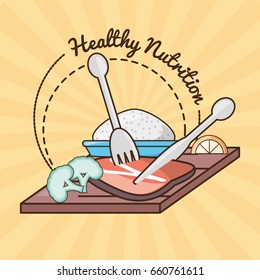 delicious healthy food with nutrition ingredients