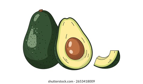 Delicious and healthy green avocados full of nutrients for your diet and lifestyle
