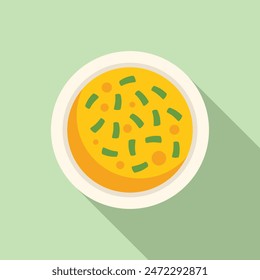 Deliciosa y saludable sopa de verduras en un tazón, vista superior, plano, aislado sobre un fondo blanco. Ideal para un menú de restaurante o cocinar en casa