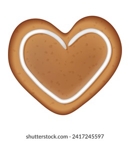 Deliciosa galleta en forma de corazón aislada en un fondo transparente. Feliz Día de San Valentín. Ilustración del vector
