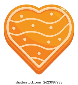 Delicioso coração em forma de biscoito de gengibre com glacê está esperando para ser comido para o dia dos namorados