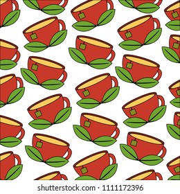 delicious herbs tea cup pattern