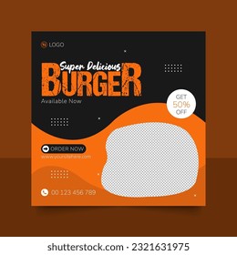 Delicious homemade burger with chili and BBQ grill fire, food ad banner