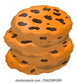 Delicious homemade cookies with chocolate. Vector illustration for poster, greeting card or invitation, labels or tags