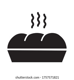 delicious hot bread silhouette style icon vector illustration design