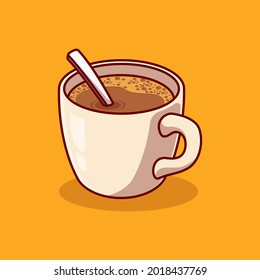 delicious hot cup of coffee vector illustration design