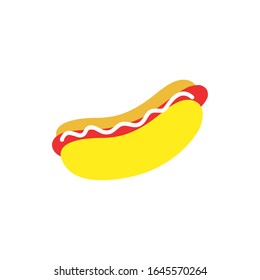delicious hot dog fast food flat style vector illustration design
