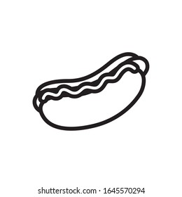 delicious hot dog fast food line style vector illustration design