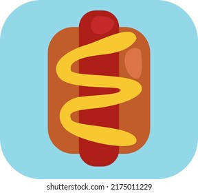 Delicioso hot dog, ilustración, vector sobre un fondo blanco.