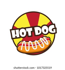 delicious hot dog logo vector