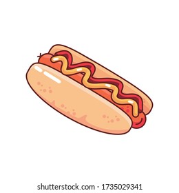 delicious hot dog on white background vector illustration design