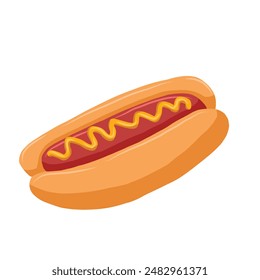 A delicious hot dog with sauce vector