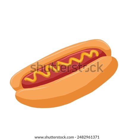 A delicious hot dog with sauce vector