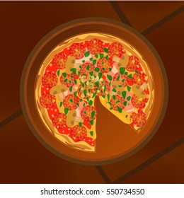 Delicious hot pizza