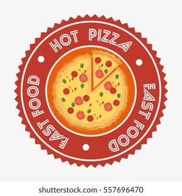delicious hot pizza embelm