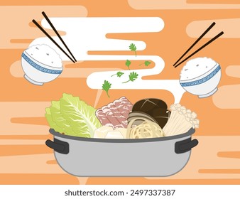 Delicious Hot Pot vector illustration