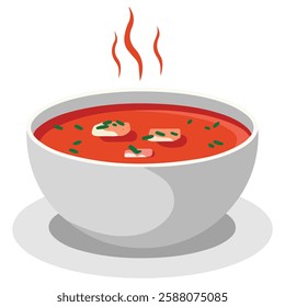 Delicious Hot Soup Tasty Comfort Food Illustration