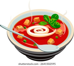 Delicious hot tomato soup without background