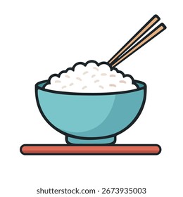 Deliciosa ilustração de vetor plana de arroz branco quente