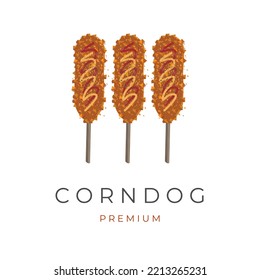 Delicious hotang tokkebi logotipo de ilustración de vectores hotdog