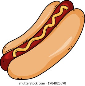 delicious hotdog for cooking with meat sausage bun