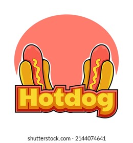 delicious hotdog logo design template