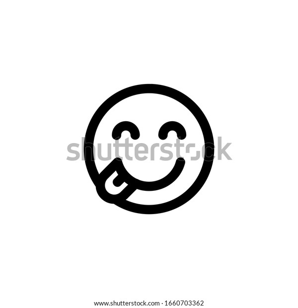 Delicious Hungry Emoticon Icon Vector Illustration Stock Vector ...