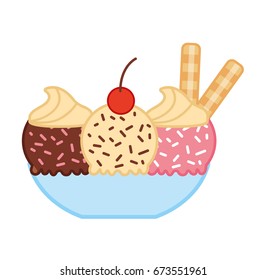 Delicious ice cream basket
