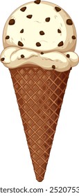 Delicious ice cream with chocolate chips