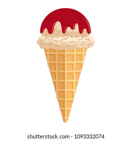 Delicious ice cream. Colorful illustration of sweet fresh dessert. vector isolated illustration in flat style. yummy food. Graphic design elements for summer menu, advertising, poster, brochure etc.