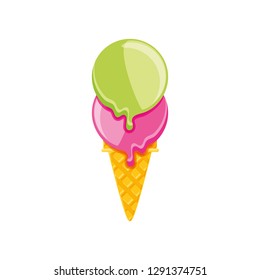 delicious ice cream in cone