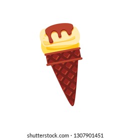 delicious ice cream in cone