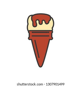 delicious ice cream in cone