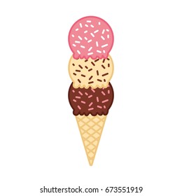 Delicious ice cream cone
