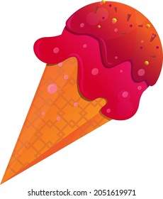 
Delicious ice cream cone, with chocolate chips