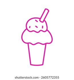 Delicious ice cream cone with colorful sprinkles on a warm summer day