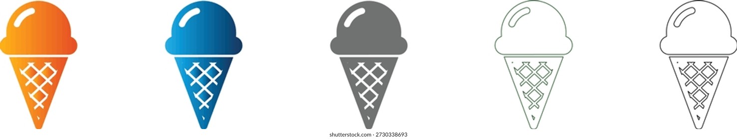 Ein leckeres Eis-Kegel flache Ikone, massiv schwarz und Vektor, isoliert als Teil eines modernen Ikonenset, perfekt für verschiedene Design-Projekte.