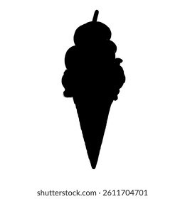 Delicious Ice Cream Cone Silhouette