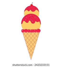 Delicioso elemento gráfico de vectores de crema de hielo, imagen de ilustración de material