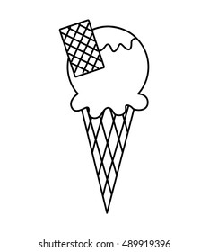 delicious ice cream cone vector illustration design