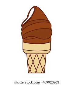 delicious ice cream cone vector illustration design