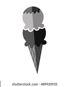 delicious ice cream cone vector illustration design