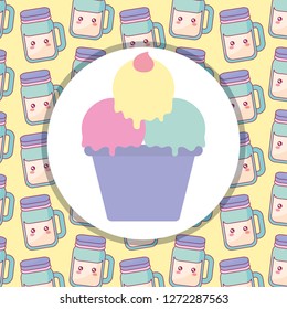 delicious ice cream in cup