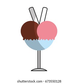 delicious ice cream cup icon