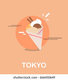Delicious ice cream dessert tokyo illustration design