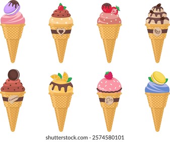 Delicious ice cream. Dessert vector illustration design