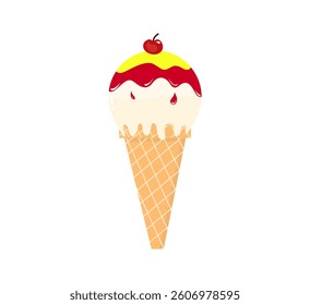 Delicious Ice Cream. Flat Style. Perfect for Poster or Flyers Menu.
